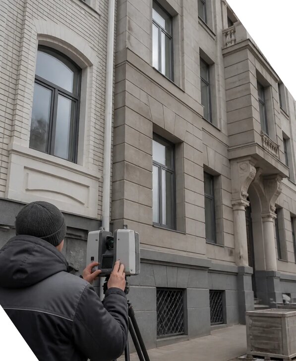 Лазерное сканирование фасадов зданий для обследования в Вичуге
